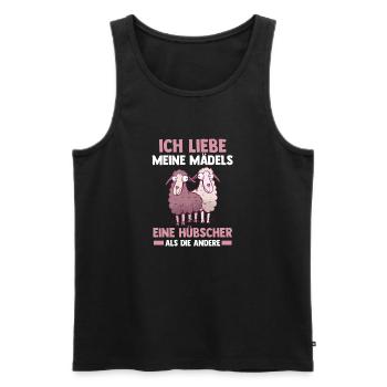 Landwirt Schäfer Bauernhof Schafe - Männer Premium Bio Tank Top - Schwarz - Vorne - Michal (187cm)