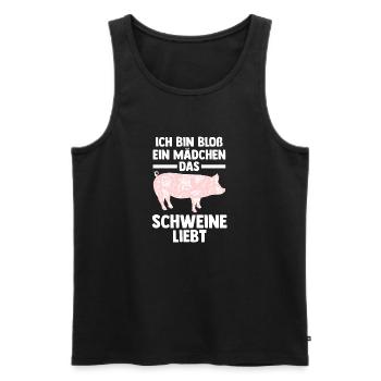 Ferkel Landwirt Bauer Bauernhof Schweine - Männer Premium Bio Tank Top - Schwarz - Vorne - Michal (187cm)