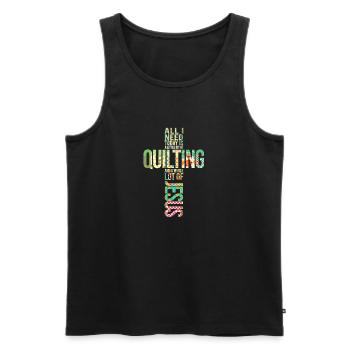 Quilten Whole Lot of Jesus Cross Nähen Quilters - Männer Premium Bio Tank Top - Schwarz - Vorne - Michal (187cm)