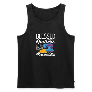 are the quilters - Men's Premium Organic Tank Top - black - Front - AI Model Male 178 light (178cm)