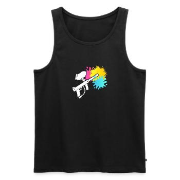 Paintball Gun Silhouette Airsoft Fan Painting - Men's Premium Organic Tank Top - black - Front - AI Model Male 178 light (178cm)