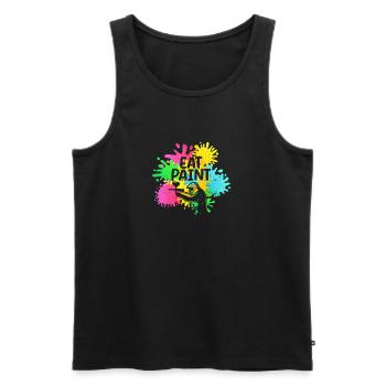 Eat Paint Splatter Funny Paintball Lover - Men's Premium Organic Tank Top - black - Front - Michal (187cm)