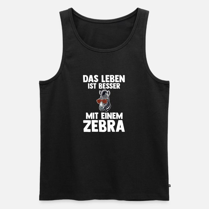 Zebra - Männer Premium Bio Tank Top - Schwarz