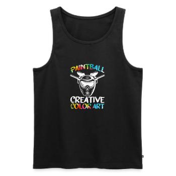 Paintball Creative Paint Color Art Airsoft Paint - Débardeur bio Premium Homme - noir - Devant - AI Model Male 178 light (178cm)
