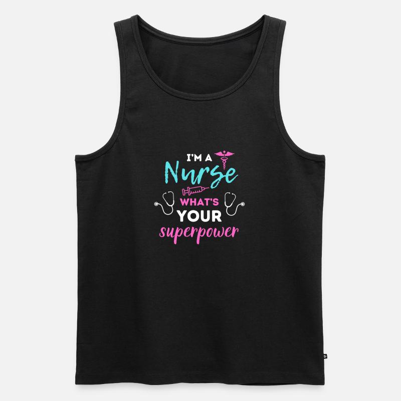 Ich bin Krankenschwester - Männer Premium Bio Tank Top - Schwarz