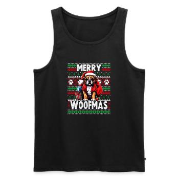 Top de pyjama familial assorti - Chien de Noël moche Bo - Débardeur bio Premium Homme - noir - Devant - Michal (187cm)