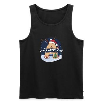 Génial Andy Name w Santa Hat dans le thème de Noël - Débardeur bio Premium Homme - noir - Devant - Michal (187cm)