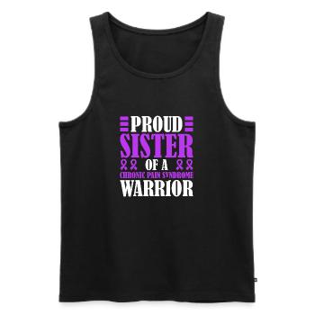Proud sister of a warrior with chronic - Men's Premium Organic Tank Top - black - Front - Michal (187cm)