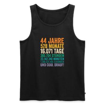44 Jahre Vierundvierzigster Geburtstag - Männer Premium Bio Tank Top - Schwarz - Vorne - Michal (187cm)