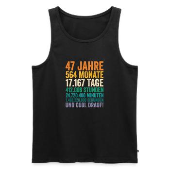 47 Jahre Siebenundvierzigster Geburtstag - Männer Premium Bio Tank Top - Schwarz - Vorne - Michal (187cm)