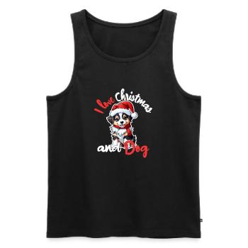 chien noel - j'aime noel et les chiens - Débardeur bio Premium Homme - noir - Devant - Michal (187cm)