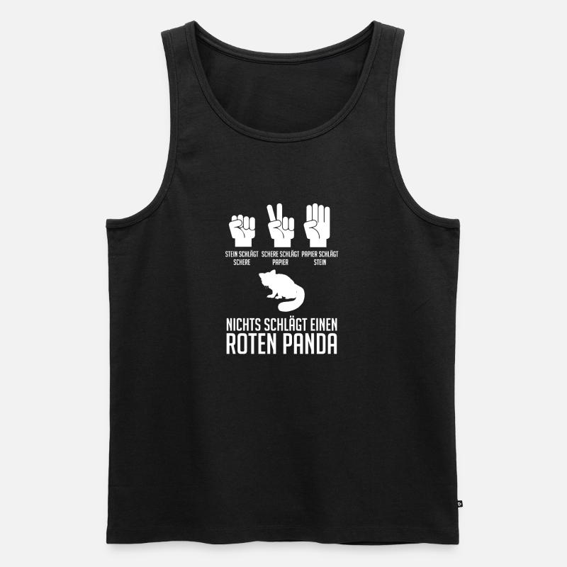 Roter Panda - Männer Premium Bio Tank Top - Schwarz