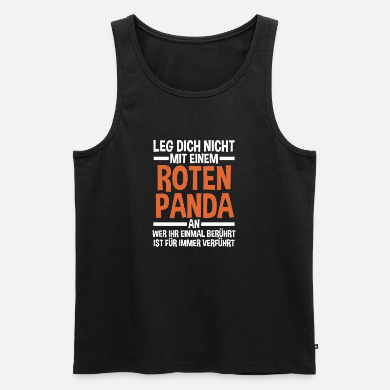 Roter Panda - Männer Premium Bio Tank Top - Schwarz