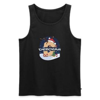 Toller Deborah-Name mit Weihnachtsmütze im Weihnachtsthema - Männer Premium Bio Tank Top - Schwarz - Vorne - Michal (187cm)