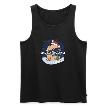 Awesome Edson Name w Santa Hat dans le thème de Noël - Débardeur bio Premium Homme - noir - Devant - Michal (187cm)