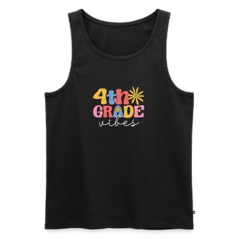 4th Grade Vibes Fourth 100 Days of School Teacher - Men's Premium Organic Tank Top - black - Front - Michal (187cm)
