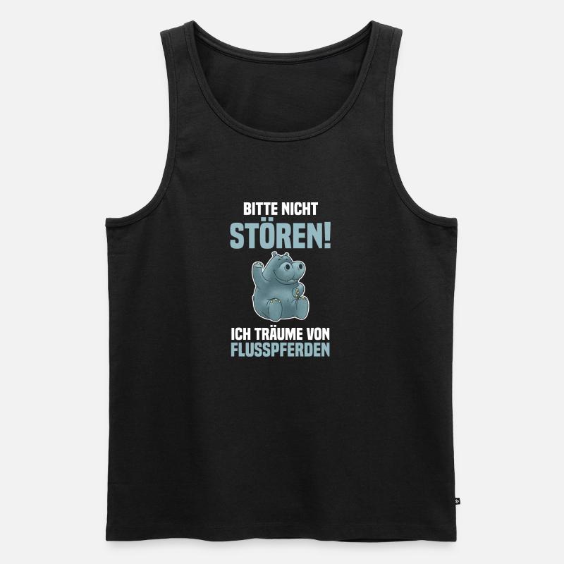 Nilpferd Flusspferd - Männer Premium Bio Tank Top - Schwarz
