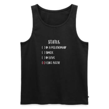 Statut de la pizza - Débardeur bio Premium Homme - noir - Devant - Michal (187cm)