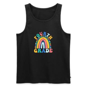 Quatrième année 4e arc-en-ciel enseignant élève 100 jours - Débardeur bio Premium Homme - noir - Devant - Michal (187cm)