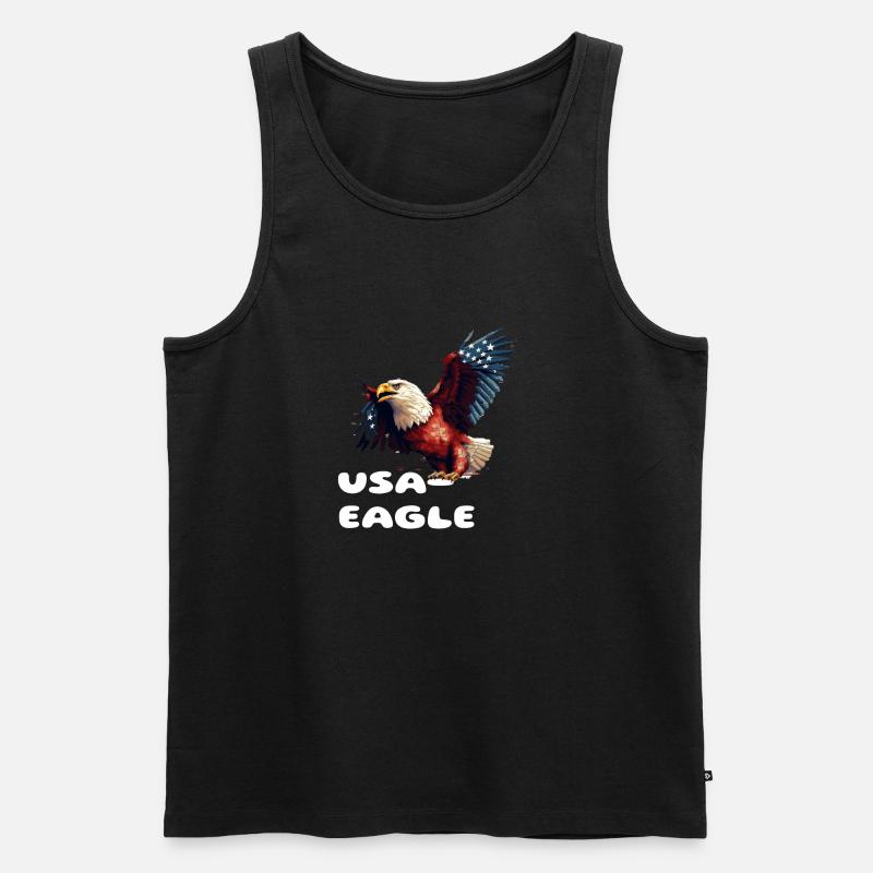 USA Eagle - Männer Premium Bio Tank Top - Schwarz