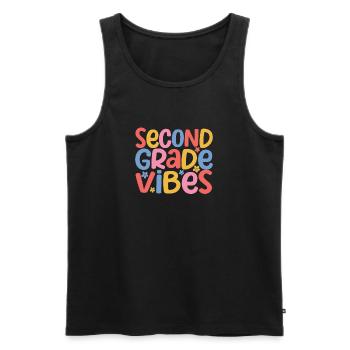 Zweite Klasse Vibes 2. Team Retro 100. Schultag - Männer Premium Bio Tank Top - Schwarz - Vorne - Michal (187cm)