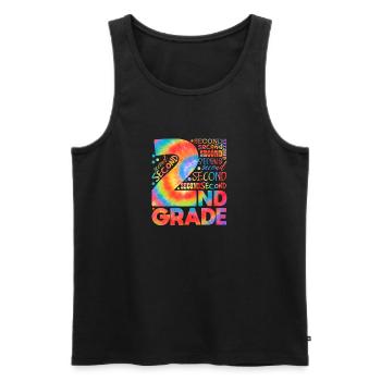 Tie Dye 2e année équipe de typographie deuxième année - Débardeur bio Premium Homme - noir - Devant - Michal (187cm)