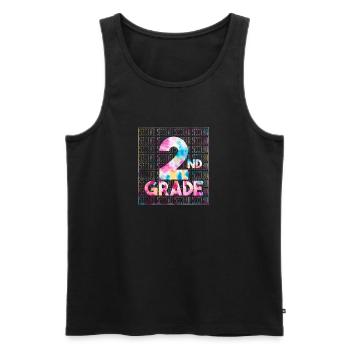 Tie Dye 2nd Grade Typography Team Second Grade - Men's Premium Organic Tank Top - black - Front - Michal (187cm)