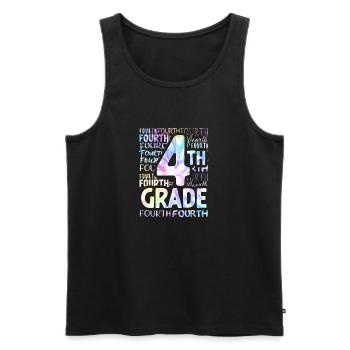 Tie Dye 4th Grade Typography Team Fourth Grade - Men's Premium Organic Tank Top - black - Front - Michal (187cm)