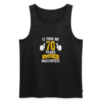 Funny 70 Years Old Joke 70th Birthday Gag Humor - Men's Premium Organic Tank Top - black - Front - Michal (187cm)
