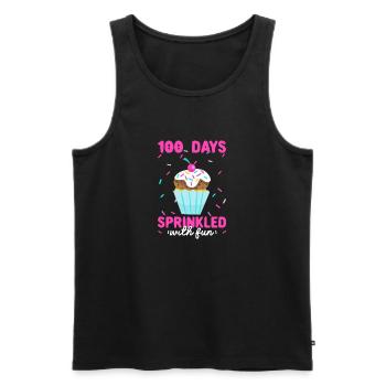 100 jours saupoudrés de cupcakes amusants professeur étudiant - Débardeur bio Premium Homme - noir - Devant - Michal (187cm)