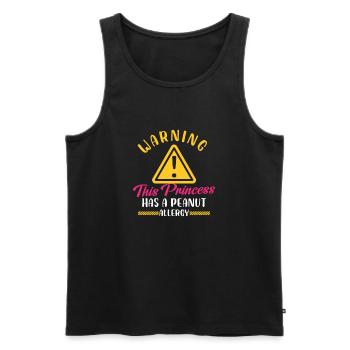 Warning The Princess And The Peanut Allergy Nut - Men's Premium Organic Tank Top - black - Front - AI Model Male 178 light (178cm)