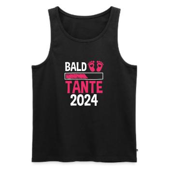 Werdende Tante 2024 - Männer Premium Bio Tank Top - Schwarz - Vorne - Michal (187cm)