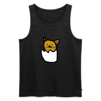 Katze - Männer Premium Bio Tank Top - Schwarz - Vorne - Michal (187cm)