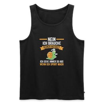 Sportmuffel Morgenmuffel Lustige Sprüche - Männer Premium Bio Tank Top - Schwarz - Vorne - Michal (187cm)