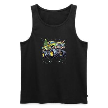 Monster Truck Racing, Coole Monster Truck Weihnachten - Männer Premium Bio Tank Top - Schwarz - Vorne - Michal (187cm)