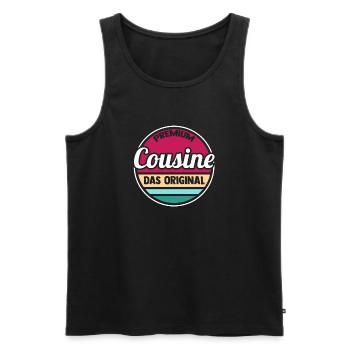 Cousinen Cousine - Männer Premium Bio Tank Top - Schwarz - Vorne - AI Model Male 178 light (178cm)