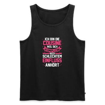 Cousinen Cousine - Männer Premium Bio Tank Top - Schwarz - Vorne - AI Model Male 178 light (178cm)