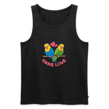 Ekkie Love Bird Propriétaire de perroquet aviaire - Débardeur bio Premium Homme - noir - Devant - Michal (187cm)