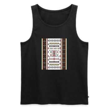 AMAZIGH SYMBOLE BERBERE TAPIS MZABE - Débardeur bio Premium Homme - noir - Devant - AI Model Male 178 light (178cm)