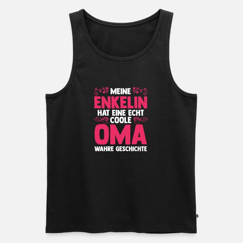 Oma Großmutter Enkelkind Enkelin - Männer Premium Bio Tank Top - Schwarz