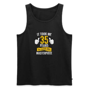 Lustiger 35 Jahre alter Witz 35. Geburtstag Gag Humor - Männer Premium Bio Tank Top - Schwarz - Vorne - Michal (187cm)