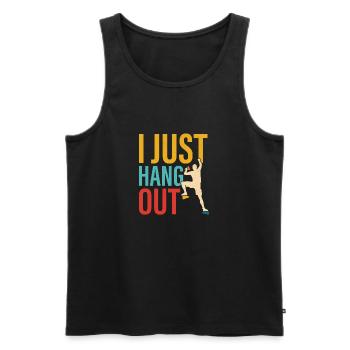 I Just Hang Out Boulder Climbing - Men's Premium Organic Tank Top - black - Front - AI Model Male 178 light (178cm)