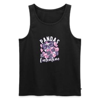 Les pandas sont mon amour de panda drôle de Saint-Valentin - Débardeur bio Premium Homme - noir - Devant - Michal (187cm)