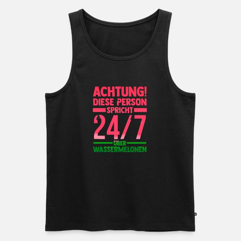 Früchte Wassermelone - Männer Premium Bio Tank Top - Schwarz