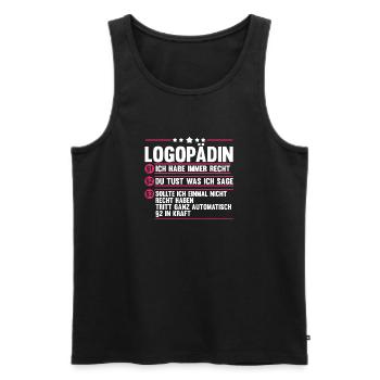 Logopädie Logopädin - Männer Premium Bio Tank Top - Schwarz - Vorne - Michal (187cm)