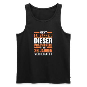 Ehe Jadehochzeit 26 Jahre Verheiratet Hochzeitstag - Männer Premium Bio Tank Top - Schwarz - Vorne - Michal (187cm)