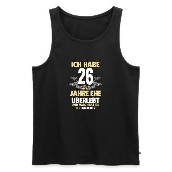 Ehe Jadehochzeit 26 Jahre Verheiratet Hochzeitstag - Männer Premium Bio Tank Top - Schwarz - Vorne - Michal (187cm)