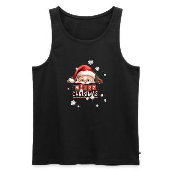 Père Noël, Merry Christmas - Débardeur bio Premium Homme - noir - Devant - Michal (187cm)