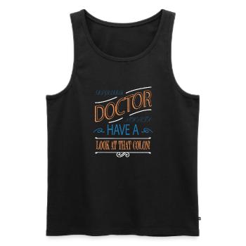 Auteurs Humour Livre Auteur Bday Editer Costume - Débardeur bio Premium Homme - noir - Devant - Michal (187cm)