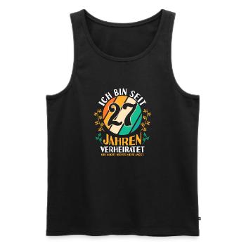 Ehe Mahagonihochzeit 27 Jahre Verheiratet Hochzeit - Männer Premium Bio Tank Top - Schwarz - Vorne - Michal (187cm)